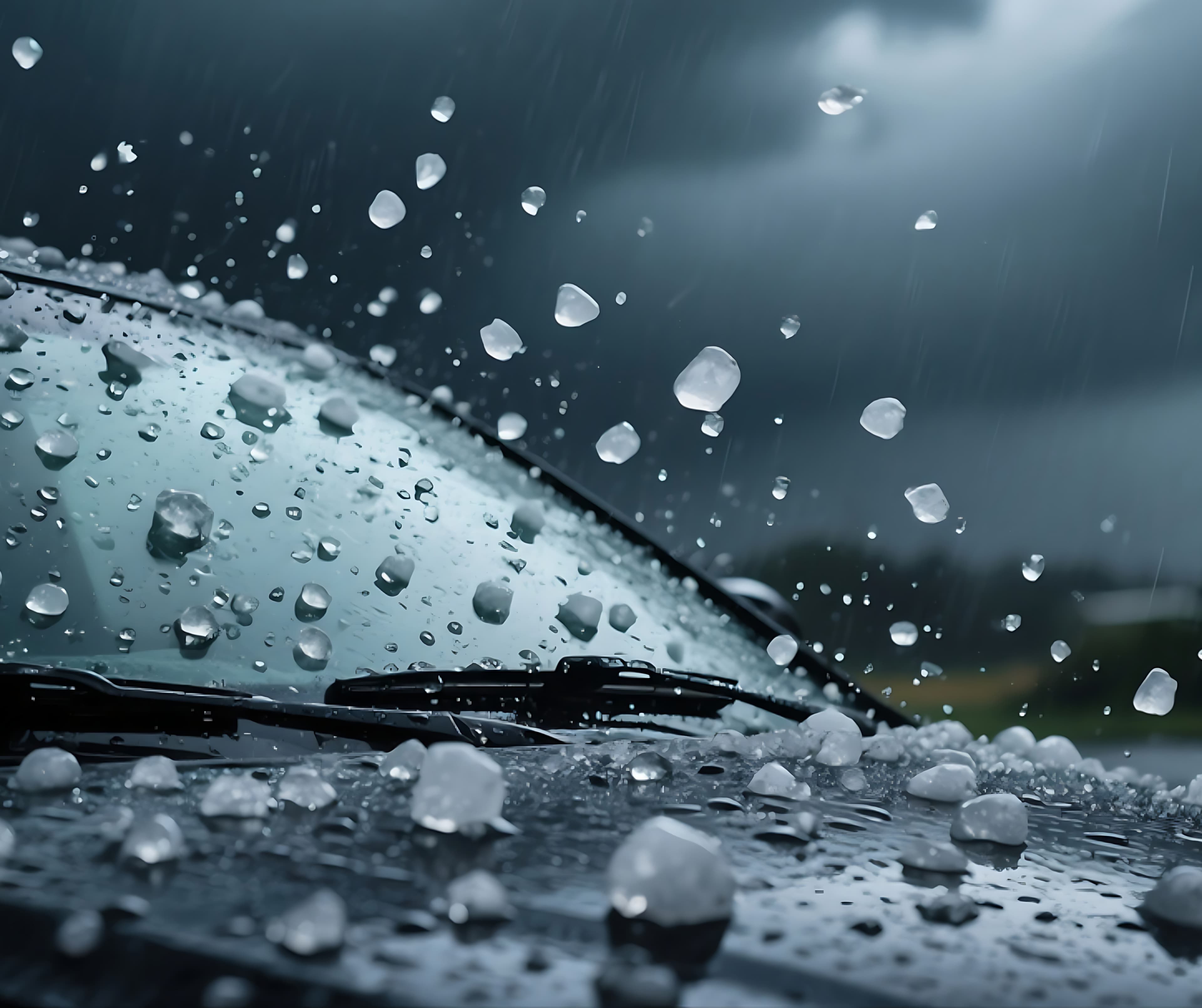 Hail damaged vehicle